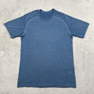 Lululemon Shirt Men Small Metal Vent Tech Blue Performance Training Gym Athletic
